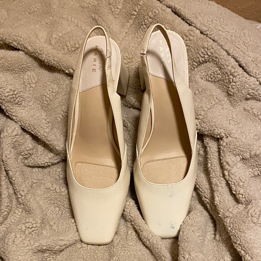 Alex Marie Cream Slingback Heels